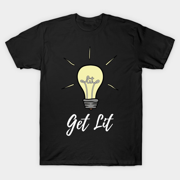 LIT AF light bulb electronic technician funny gift T-Shirt by MrTeee